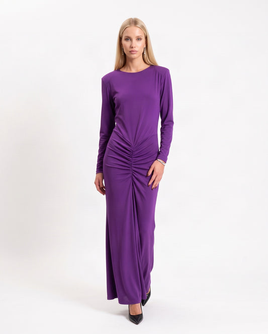 ABITO LUNGO DRAPPEGGIO 40721 VIOLA TENSIONE IN.