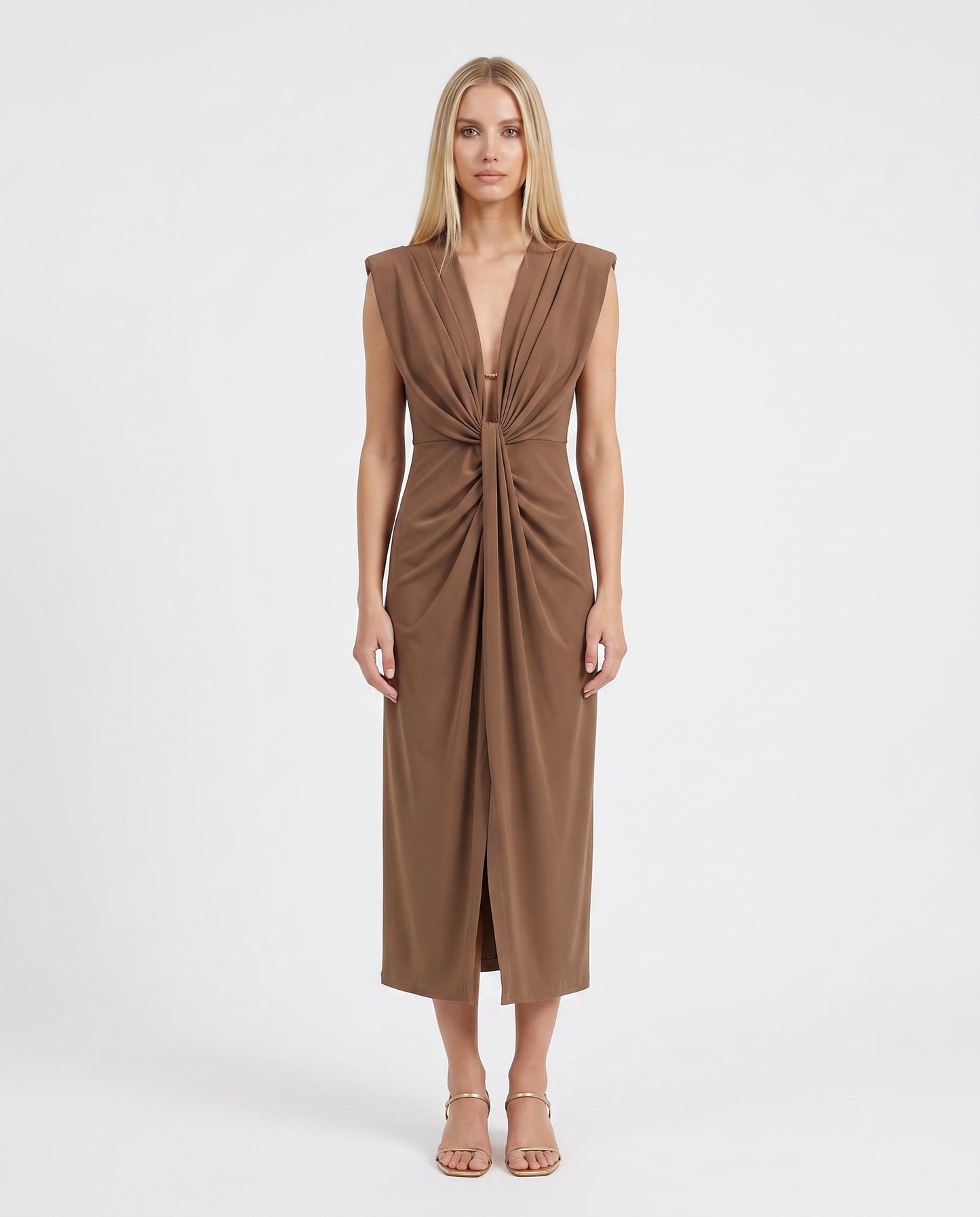 ABITO LUNGO IN SATIN AFYOLJQ MILITARE IMPERIAL.