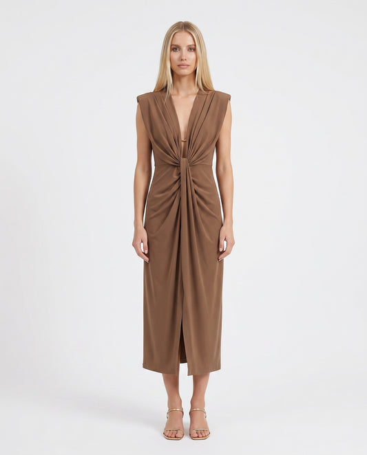ABITO LUNGO IN SATIN AFYOLJQ MILITARE IMPERIAL.