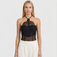 BODY CON SPALLINE SOTTILI E SCOLLO ALL'AMERICANA B283LJS NERO IMPERIAL.