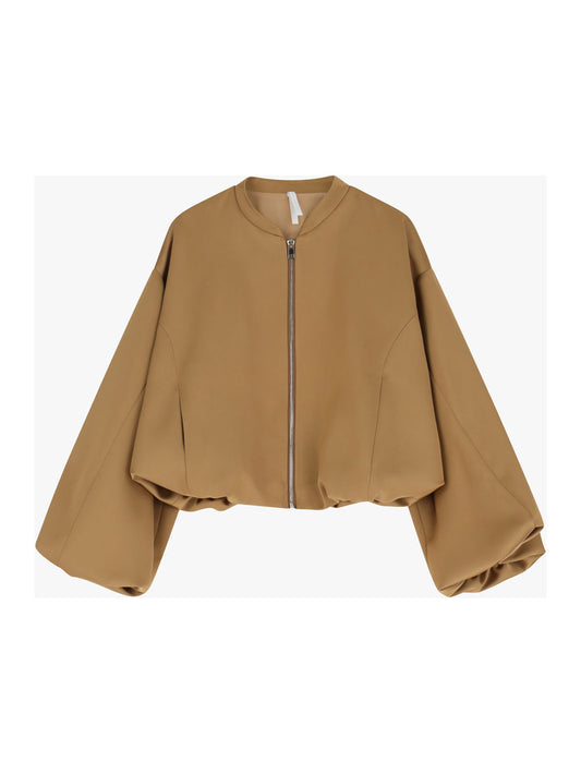 GIUBBOTTO  GIUBBOTTO BOMBER SATINATO CON ZIP TABACCO IMPERIAL.