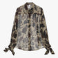 CAMICIA TRASPARENTE STAMPA ALL-OVER MANICHE ANNODATE CNB3KCD IMPERIAL.