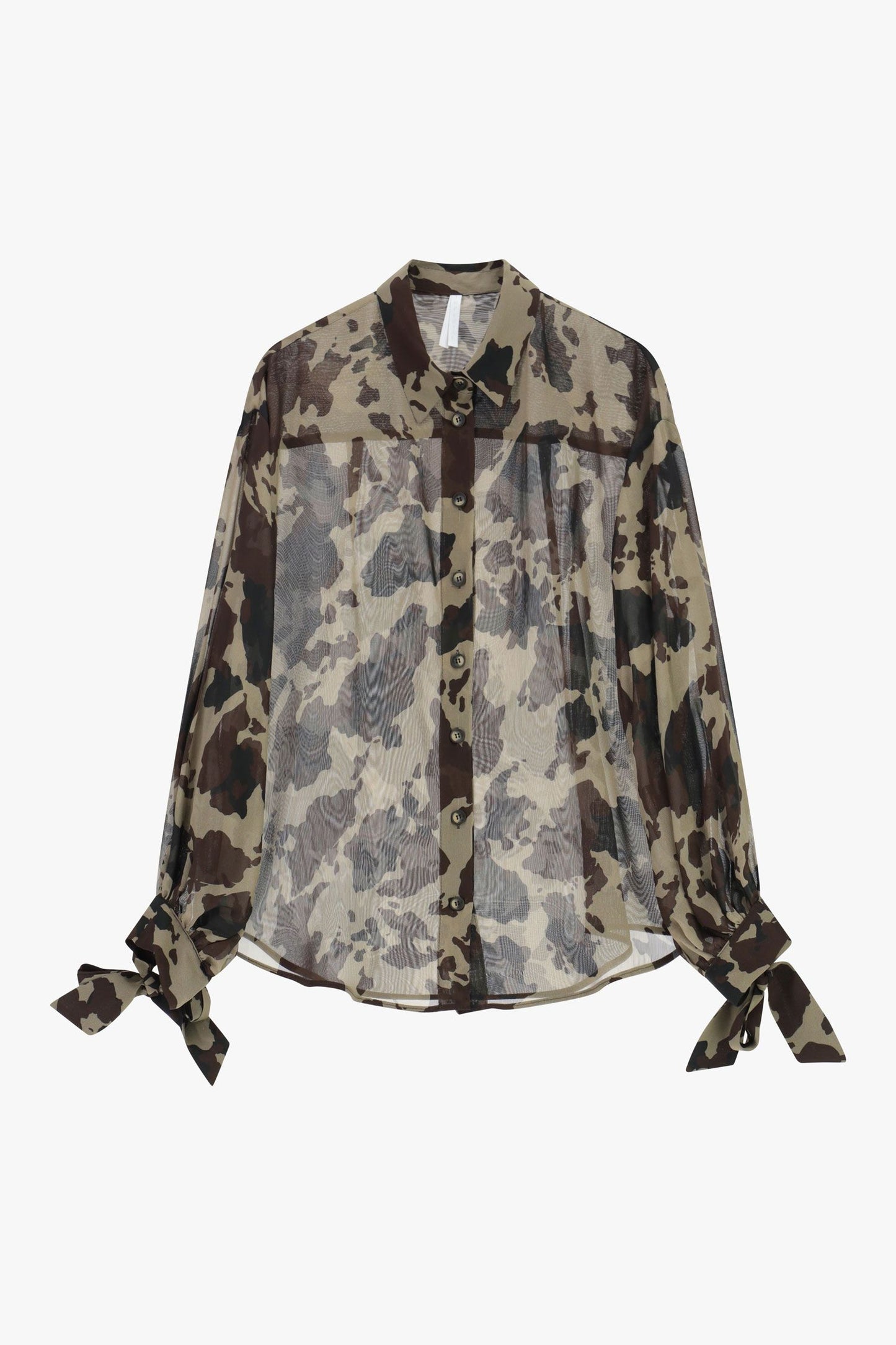 CAMICIA TRASPARENTE STAMPA ALL-OVER MANICHE ANNODATE CNB3KCD IMPERIAL.