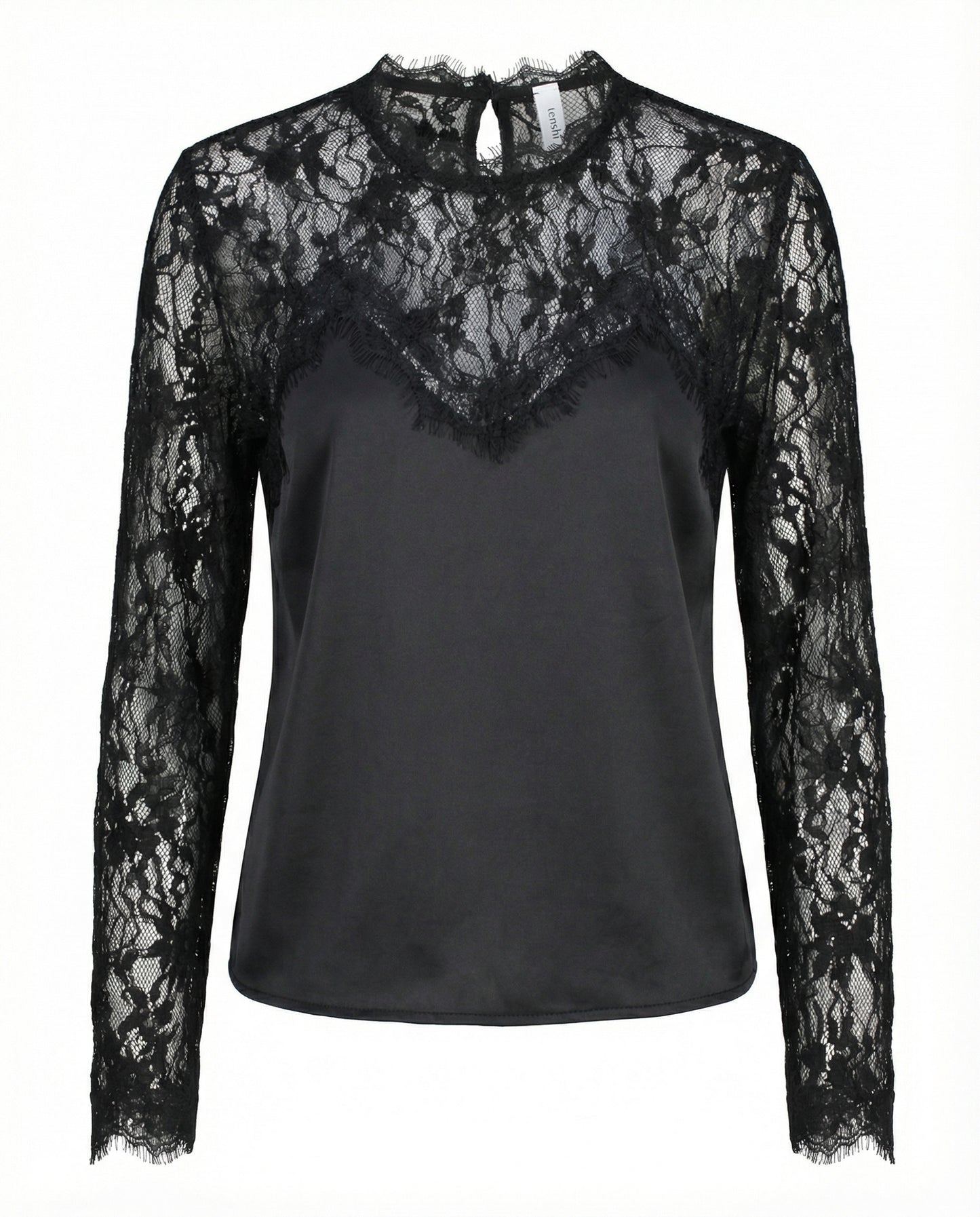 CAMICIA IN PIZZO W25CC17 NERO TENSIONE IN.
