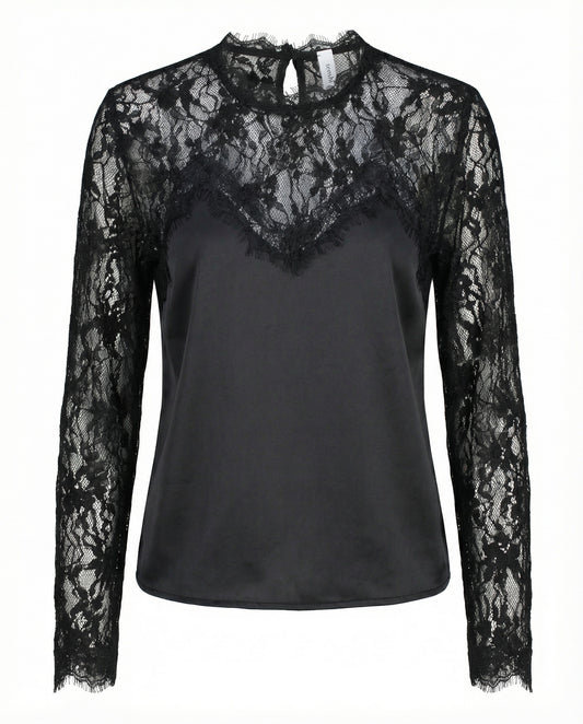 CAMICIA IN PIZZO W25CC17 NERO TENSIONE IN.