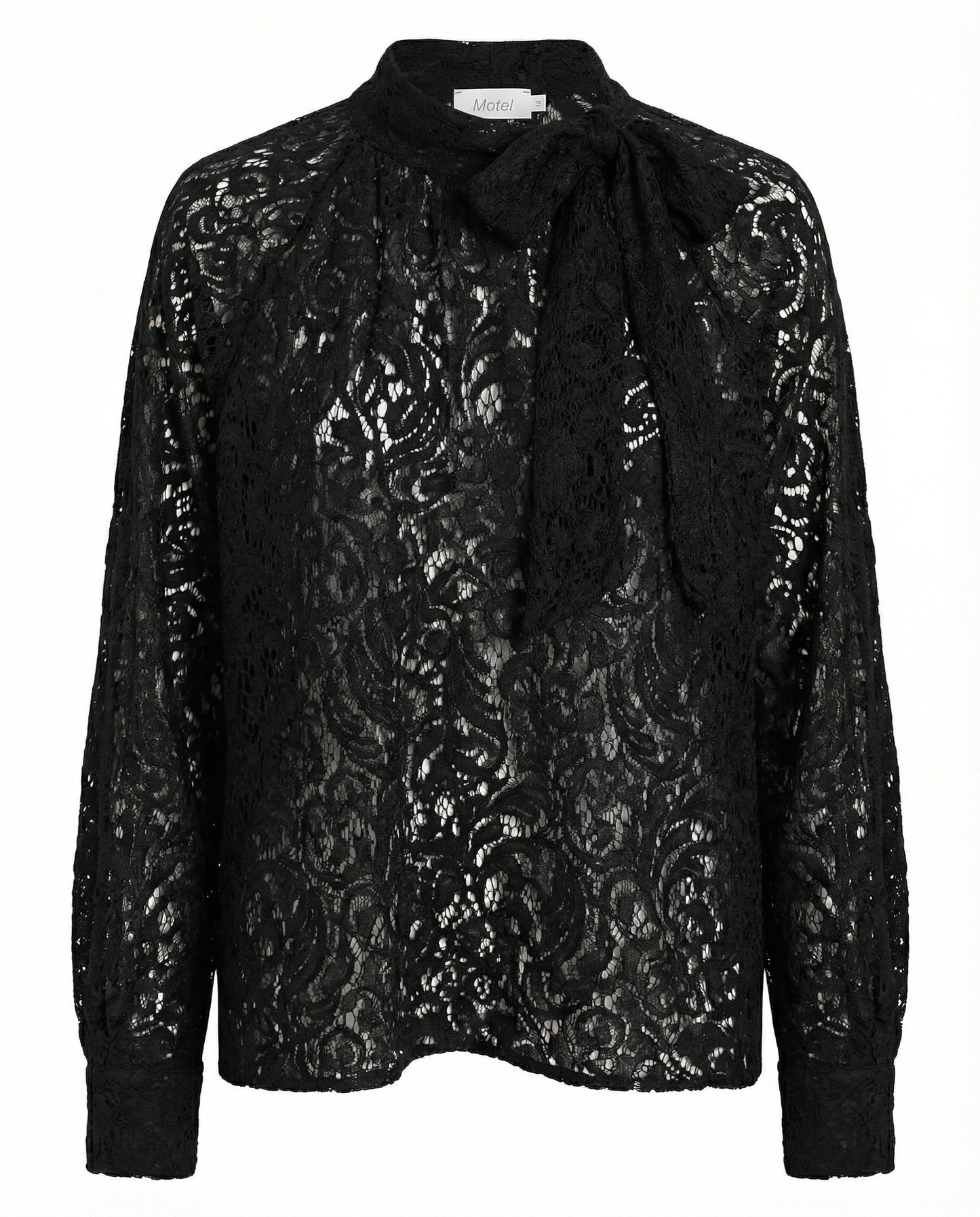 CAMICIA IN PIZZO VELLUTATO C50292MO NERO MOTEL