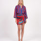 CAMICIA A RIGHE 40020 ROYAL/ROSSO TENSIONE IN.
