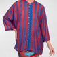 CAMICIA A RIGHE 40020 ROYAL/ROSSO TENSIONE IN.