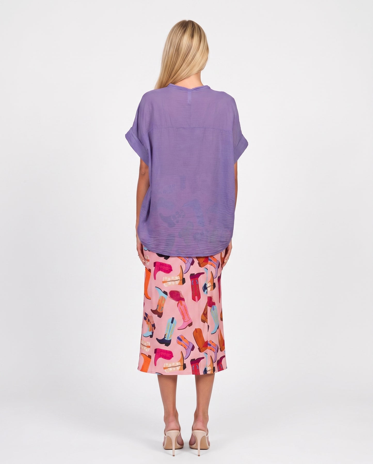 CAMICIA IN MUSSOLA S26CL37 VIOLA TENSIONE IN.