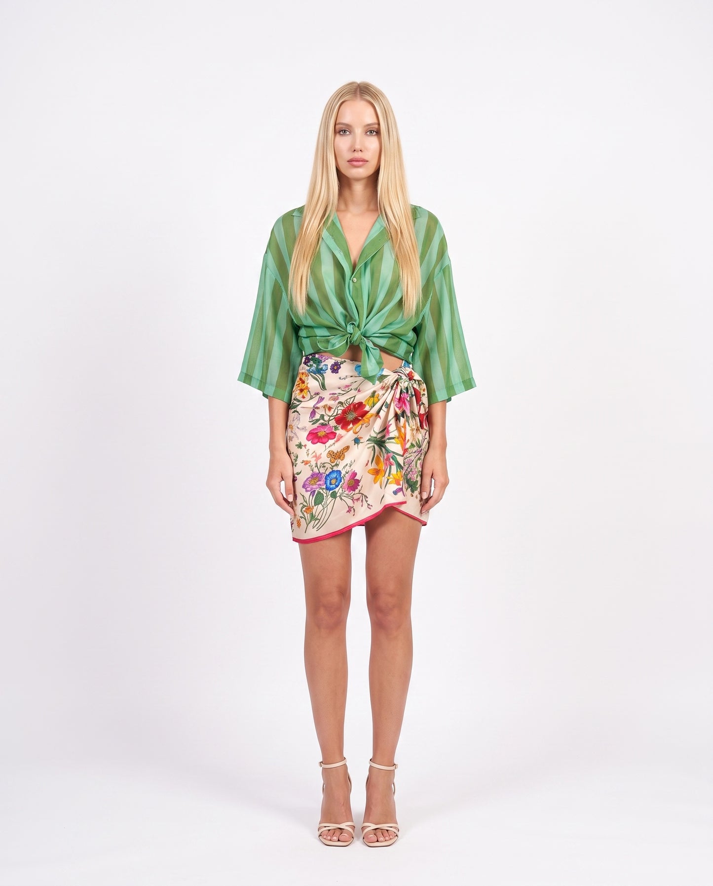CAMICIA RIGHE 40008 TIFFANY/VERDE TENSIONE IN.