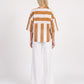CAMICIA RIGHE PE260556 PANNA/TABACCO TENSIONE IN.