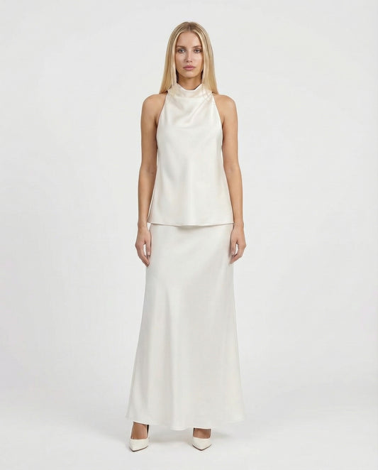 CANOTTA IN SATIN RIS4LBA GESSO IMPERIAL.