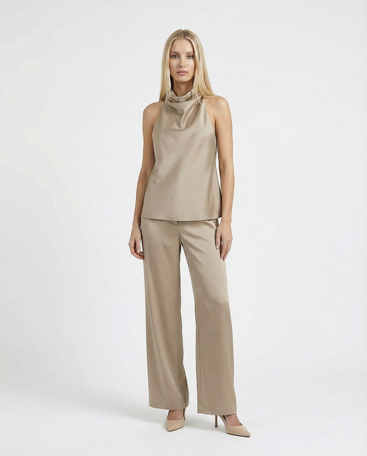 CANOTTA IN SATIN RIS4LBA PLATINO IMPERIAL.