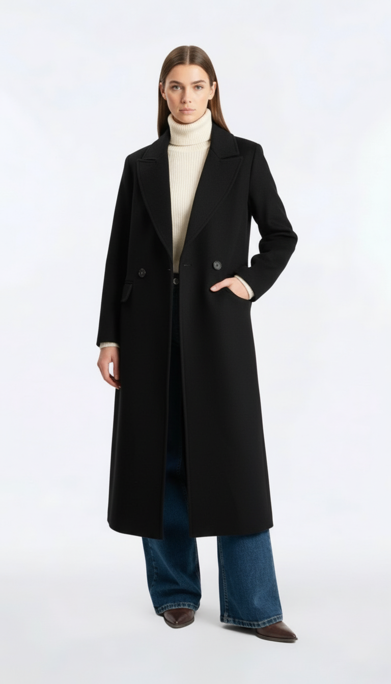 CAPPOTTO IN MISTO LANA CP48TNSN-AI25 NERO TENSIONE IN.