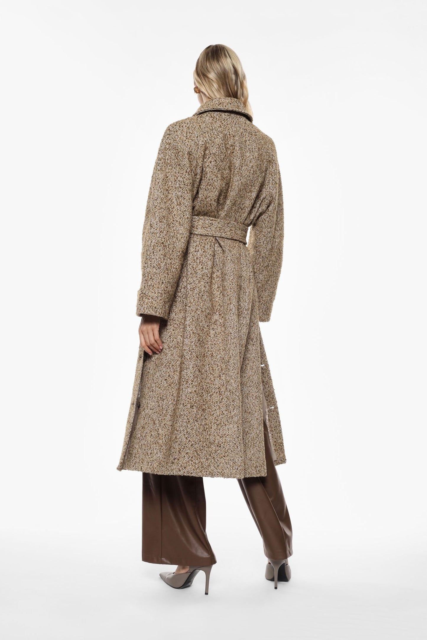 CAPPOTTO KI93KCM ECRU'/TABACCO IMPERIAL.