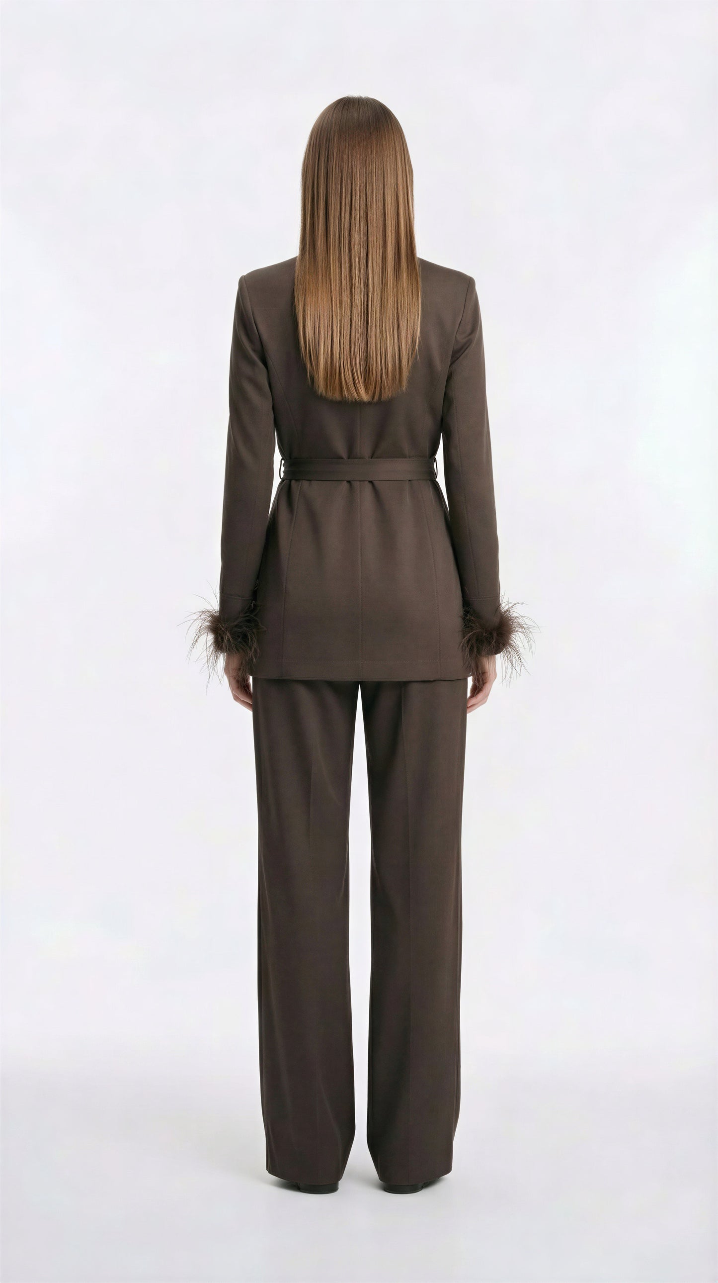 COMPLETO GIACCA CON MANICHE BOA PIUME 37747 MORO TENSIONE IN.