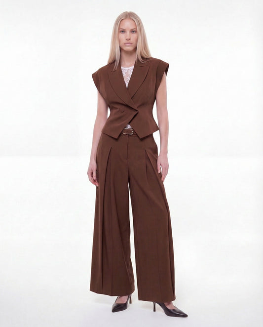 COMPLETO GILET E PANTALONE JBN7LHX CACAO IMPERIAL.