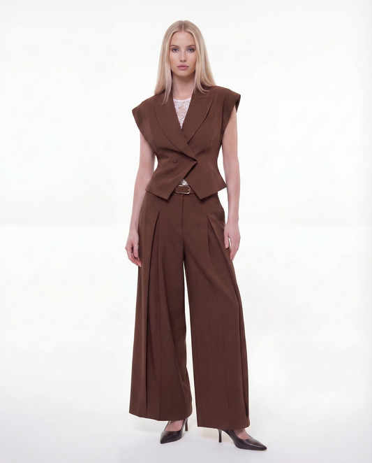 COMPLETO GILET E PANTALONE JBN7LHX CACAO IMPERIAL.