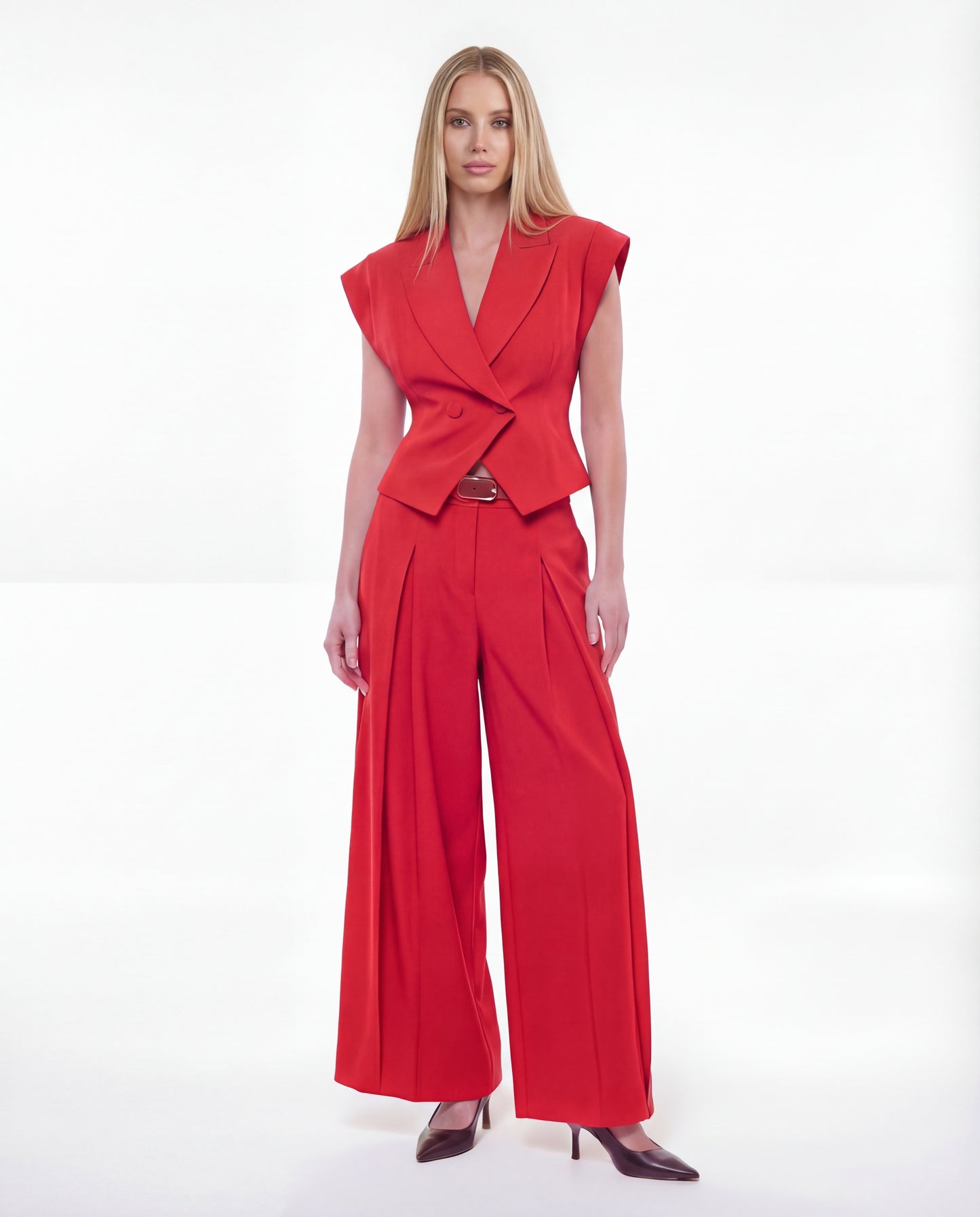 COMPLETO GILET E PANTALONE JBN7LHX ROSSO IMPERIAL.