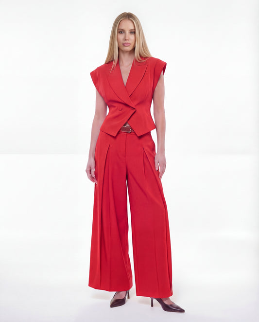 COMPLETO GILET E PANTALONE JBN7LHX ROSSO IMPERIAL.