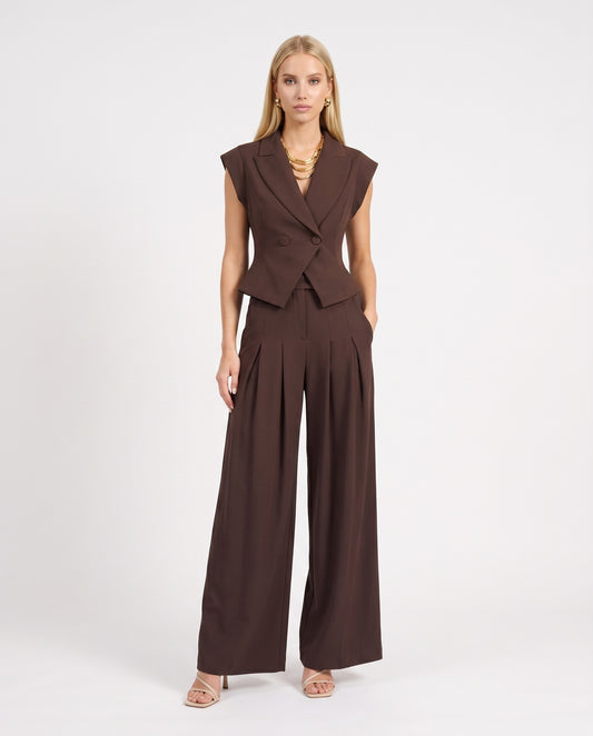 COMPLETO GILET E PANTALONE JBN7LHX CAFFE' IMPERIAL.