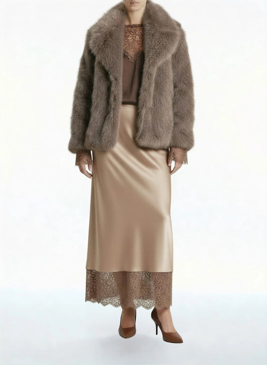 PELLICCIA ECOLOGICA 223239-F25 FANGO MOTEL.