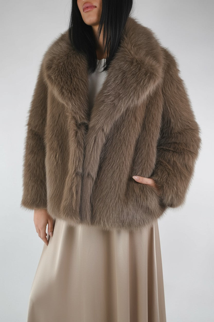 PELLICCIA ECOLOGICA 223239-F25 FANGO MOTEL.