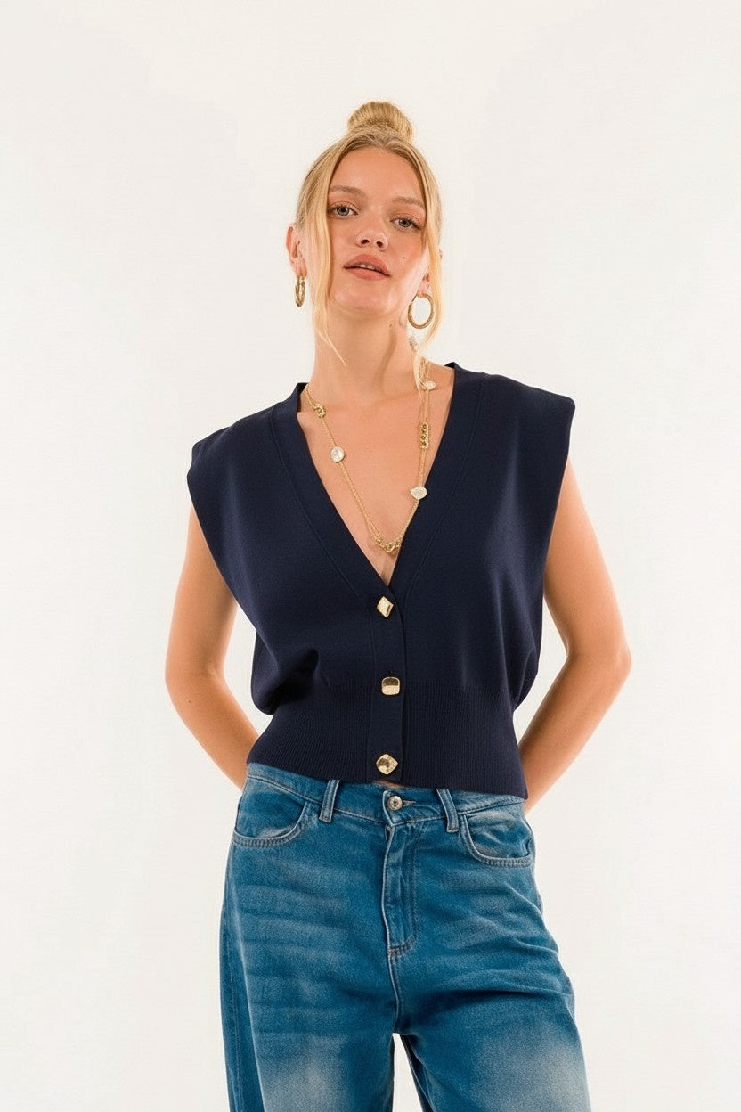 GILET 3M0945C BLU/BLUE KONTATTO