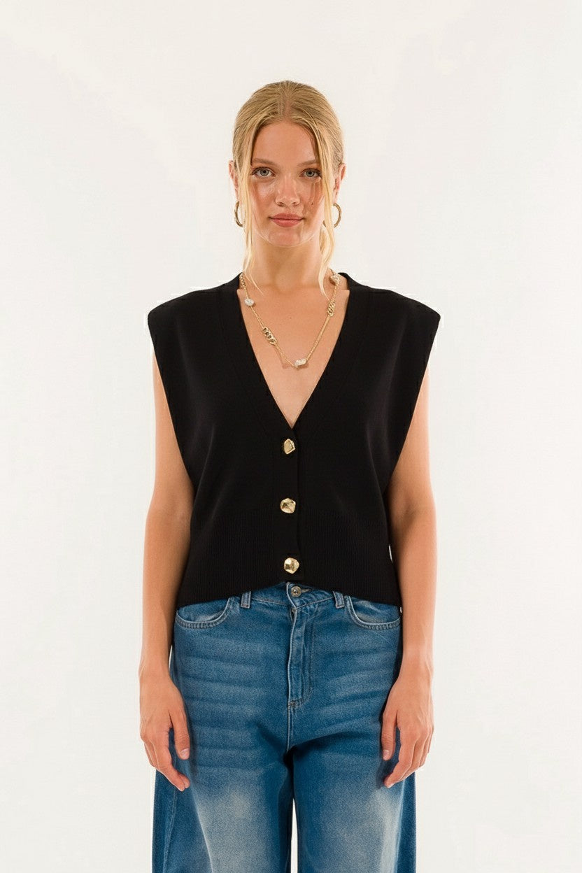 GILET 3M0945C NERO-BLACK KONTATTO