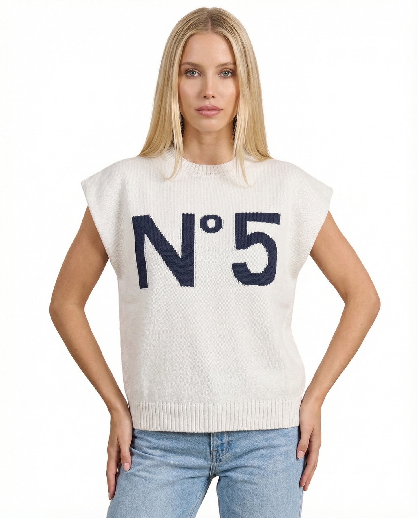 GILET P6HMT01A414 WHITE/BLUE NAVY TENSIONE IN.
