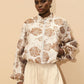 GIUBBOTTO BOMBER CON RICAMO FLOREALE BEIGE IMPERIAL.