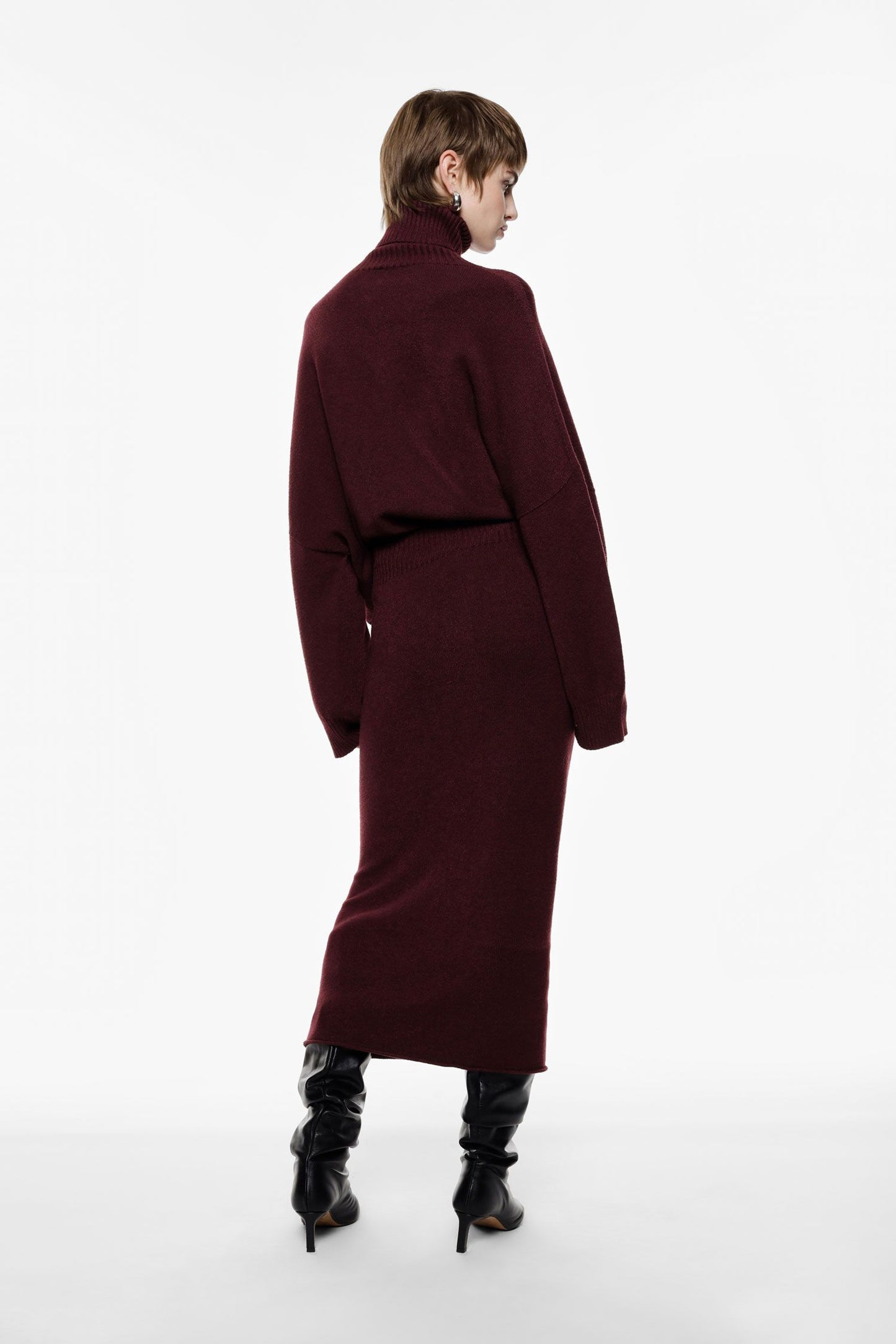 GONNA A TUBINO IN MAGLIA G3025886 PRUGNA IMPERIAL.