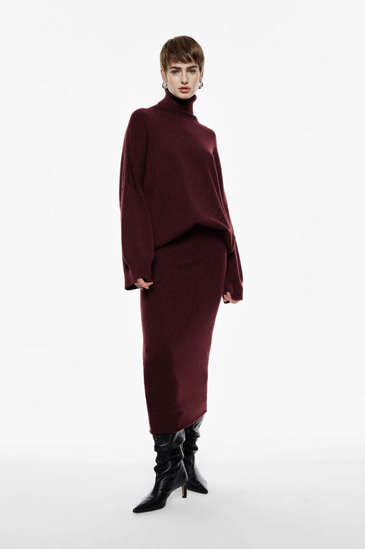 GONNA A TUBINO IN MAGLIA G3025886 PRUGNA IMPERIAL.