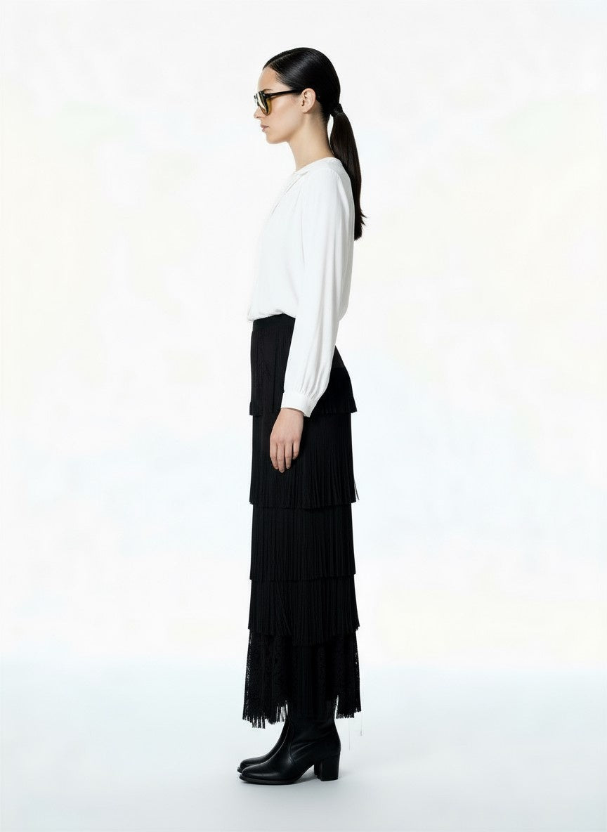 GONNA CON FRANGE G9990011U NERO IMPERIAL.