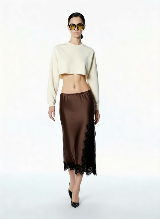 GONNA IN SATIN 37527 MORO/NERO TENSIONE IN