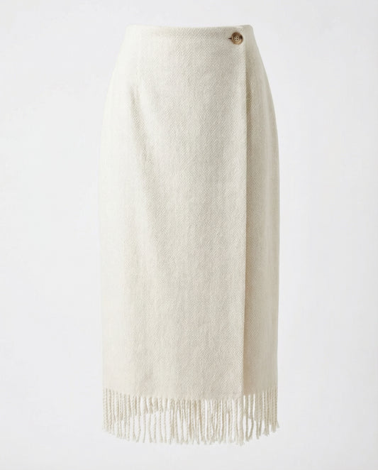 GONNA CON FRANGE 38151 PANNA/BEIGE TENSIONE IN.