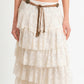 GONNA IN TULLE E PIZZO S26G553 BURRO TENSIONE IN.