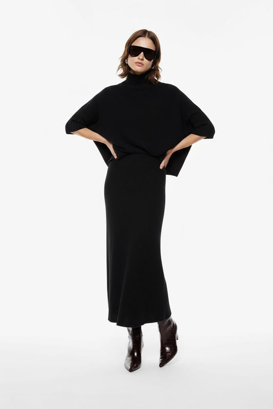 GONNA A COSTE IN MAGLIA G3025872 NERO IMPERIAL.