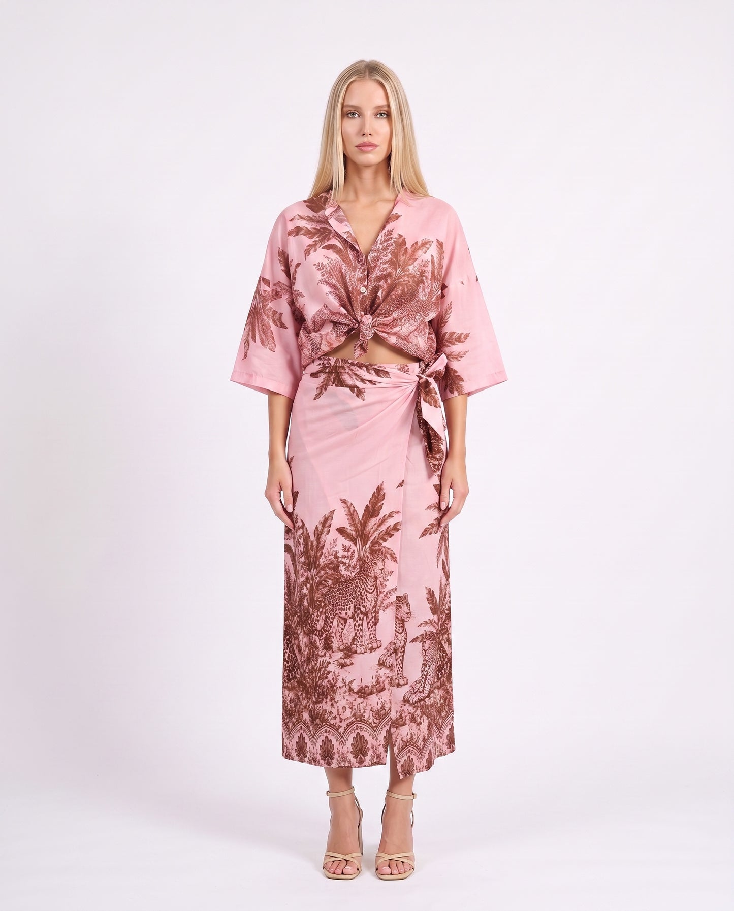 GONNA LUNGA PE260550 ROSA/MORO TENSIONE IN.
