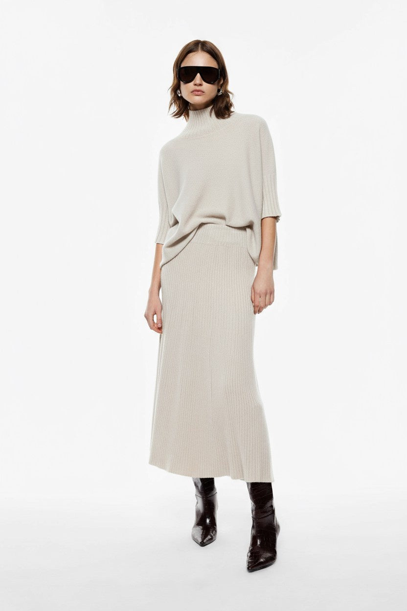 GONNA A COSTE IN MAGLIA G3025872 GESSO IMPERIAL.