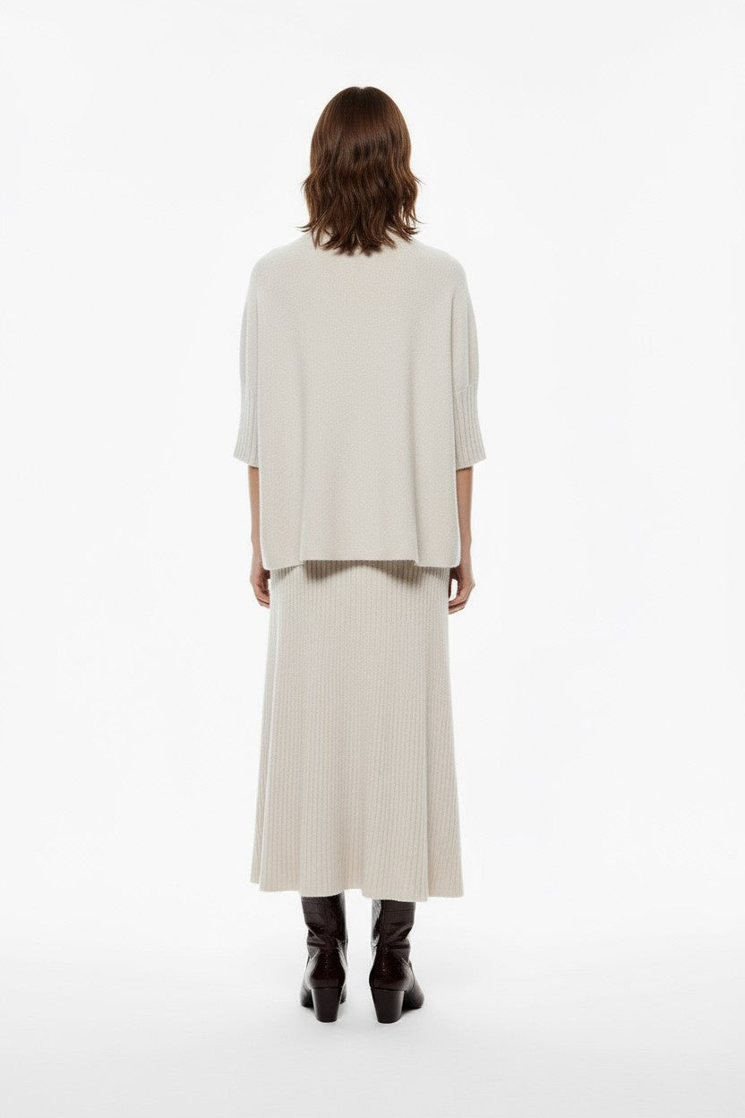 GONNA A COSTE IN MAGLIA G3025872 GESSO IMPERIAL.