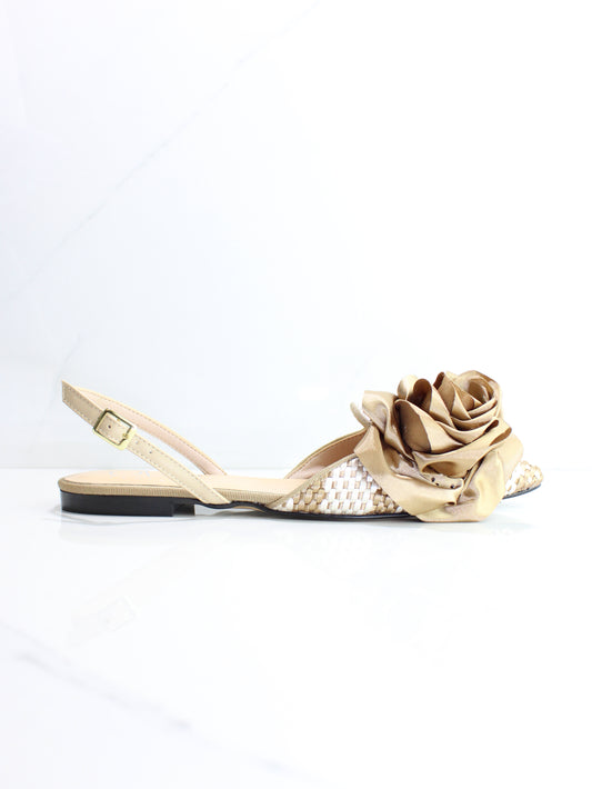 SLINGBACK IN RAFIA CON FIORE OVYE