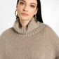 MAGLIA OVERSIZE COLLO ALTO M3025889 TAUPE IMPERIAL.