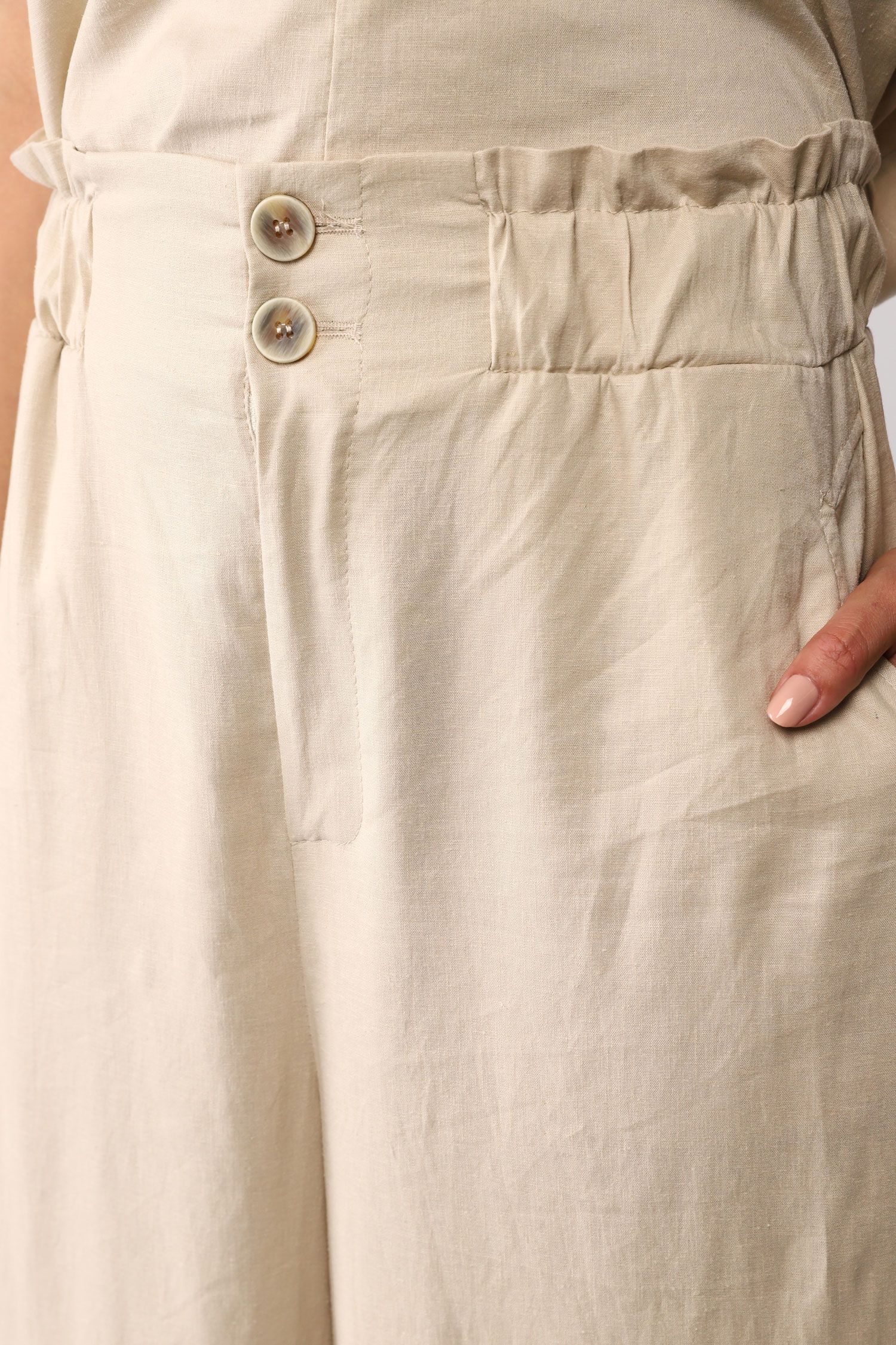 PANTALONI A PALAZZO MONOCOLOUR CON TASCHE VERTICALI IMPERIAL