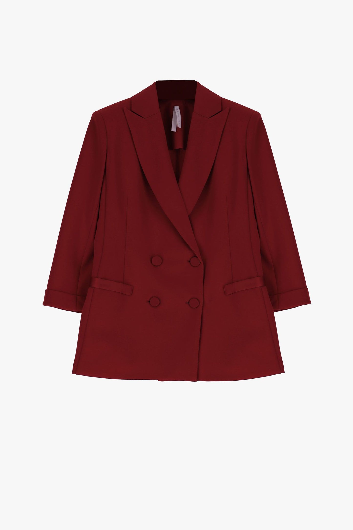 Tailleur giacca doppiopetto monocolour con rever a lancia con pantalone flare monocolour IMPERIAL