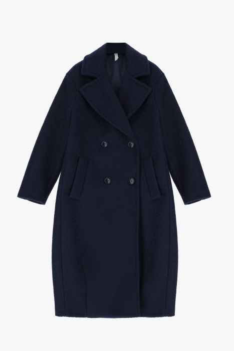 Cappotto lungo oversize doppiopetto monocolour con revers classici IMPERIAL
