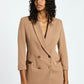 Tailleur giacca doppiopetto monocolour con rever a lancia e pantalone flare IMPERIAL