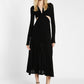 Abito midi monocolour con scollo a V e cut-out IMPERIAL