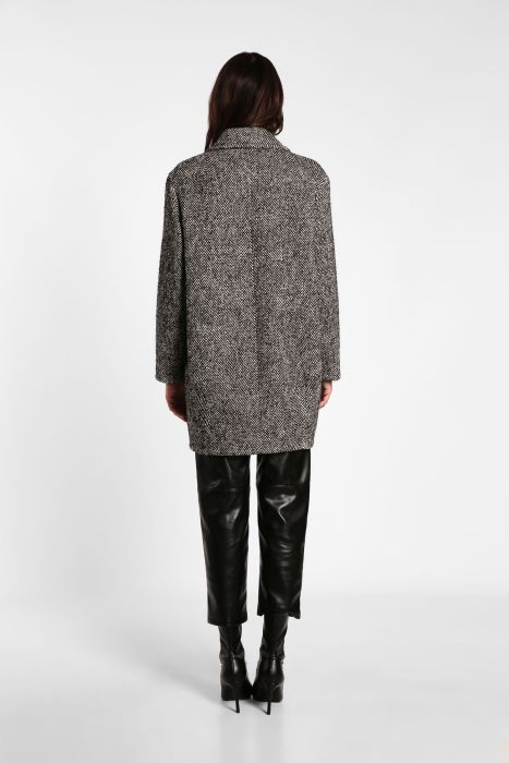 Cappotto spigato fantasia spigata con tasche verticali IMPERIAL