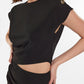 Abito lungo smanicato monocolour con cut-out e drappeggi IMPERIAL.